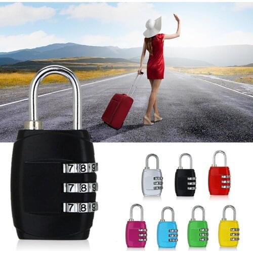 3 Dial Digit Password Combination Padlock Luggage Suitcase Travel Mini Coded Anti-Theft Lock Gym Locker