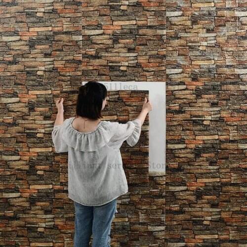 3D Brick Wall Stickers Wallpaper Decor Foam Waterproof Wall Covering Wallpaper For Kids Living Room DIY Background