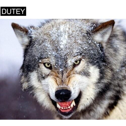 Full Square/Round Drill 5D DIY Diamond Painting"Angry wolf"Embroidery Cross Stitch Mosaic Home Decor Gift JCC