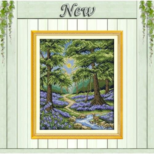Bluebell forest painting home decor diy Counted printed on canvas 14CT 11CT Chinese Cross Stitch Needlework kits Embroidery Sets