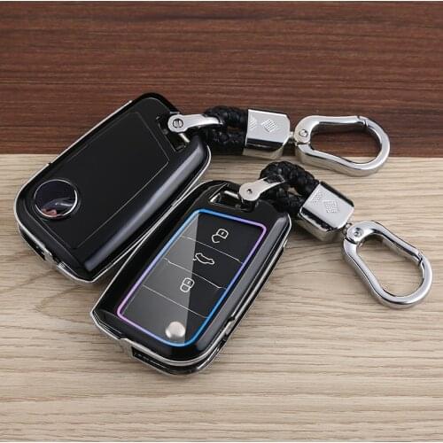 ABS Carbon Fiber Car Remote Key Cover For Volkswagen Golf 7 3 4 5 6 6R Mk7 Skoda Octavia A7 Polo MK4 Leon
