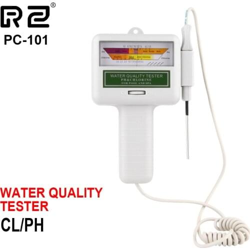 RZ Digital CL2 Chlorine Tester Water Quality Tester Portable Home For Swimming Pool Spa Aquarium PH Meter Monitor Checker PC-101