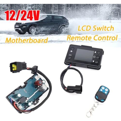 12V 24V Diesels Air Heater LCD Monitor Switch + 4 Buttons Remote Control + Control Board For Car Auto Diesels Air Heater Parking