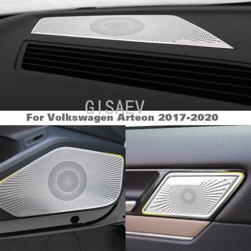 For 2017 2018 2019 2020 Volkswagen Arteon door speaker sound chrome speaker cover trim sticker car accessories