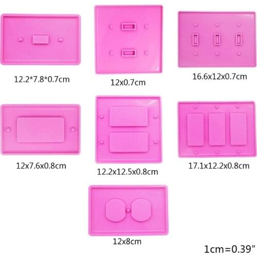 T84A DIY Crafts Epoxy Resin Mold USB Socket Panel Light Switch Cover Silicone Mould