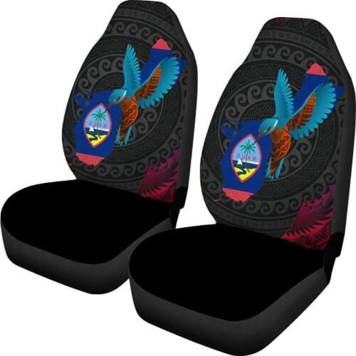 HUGSIDEA Gum Plynesian Owl Print Car Seat Cover 2 Pcs Front Seat Accessories Soft Anti-Skid Universal Car Seat Protector