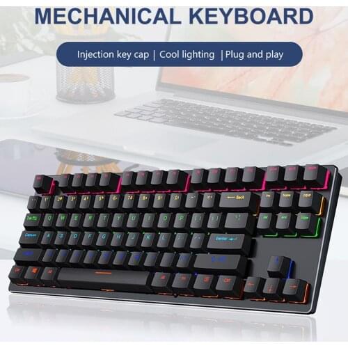 K550 Wired Keyboard Sensitive Non-delayed Ergonomic 87 Keys USB Gaming Mechanical Keyboard for Office