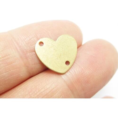 Brass heart charm connector 13.3x11.7x0.6mm Brass earrings pendant necklace findings -100pcs R1127