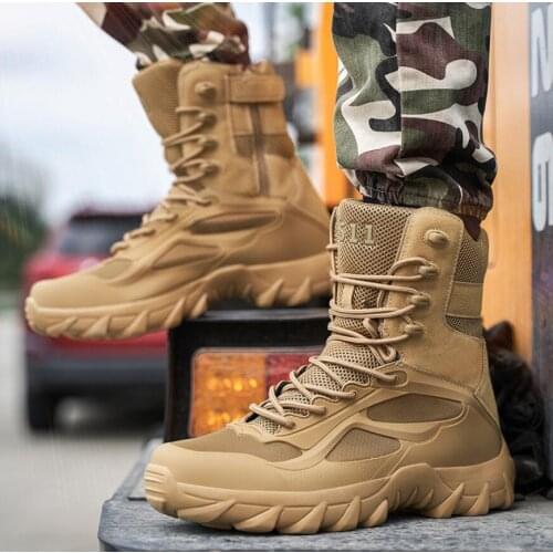 Men Military Boots Mens Working Safty Shoes Army Combat Boots High-Top Militares Tacticos Zapatos Men Shoes Boots Big Size 39-48