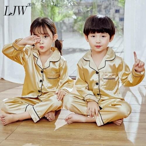 Boys Pyjamas Sets for Kids Tracksuit Set Girls Pajamas 2021 Long Sleeve Childrens Sleepwear Set Silk Pajamas Suit