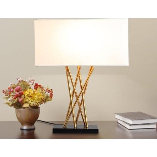 American Style Table Lamp Lustre Bamboo Design Table Lamps for Bedroom Bedside Lampshade Abajur Lampara De Mesa Art Luminaria