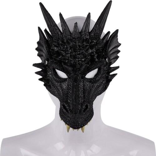 New Halloween Props 4D Dragon Mask Half Face Mask For Kids Teens Halloween Costume Party Decorations Adult Dragon Cosplay Props