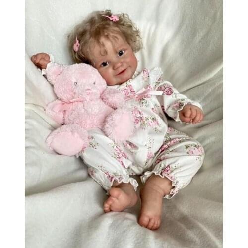 NPK 60CM Maddie Reborn Toddler Popular Cute Girl Doll with Rooted Blonde hair Soft Cuddle Body High Quality Doll