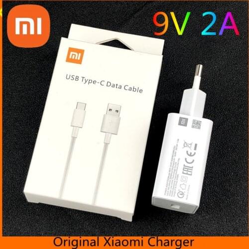 Original Xiaomi Fast Charger QC 3.0 18W EU Quick Charge Adapter TypeC Cable for Mi 9 SE 9T Note 10 A3 redmi note 7 8 Pro K20 Pro
