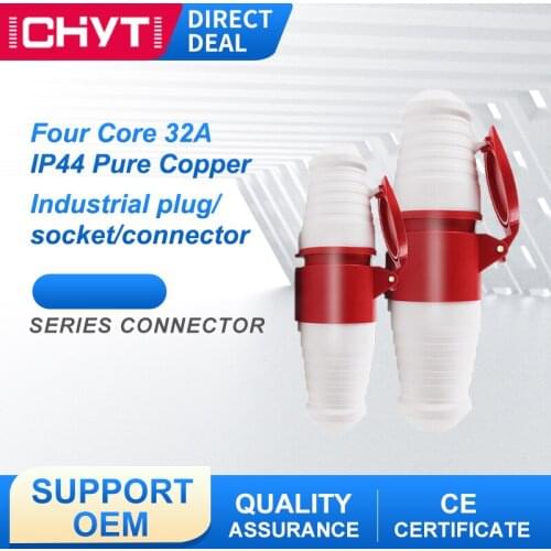 4 Core 32A 380-415V Waterproof Male Female Pair Aviation Plug Butt Joint Three-Phase Wire Industrial Plug Socket Connector