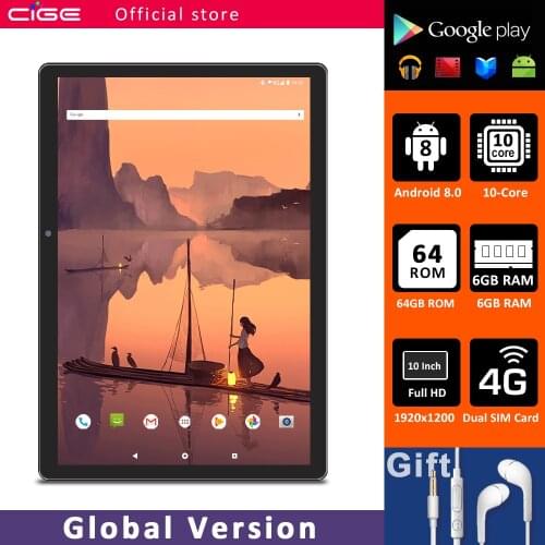CIGE N9 Android 10 Inch Tablet PC 6GB RAM 64GB ROM 10 Core 1920x1200 FHD IPS 4G Lte SIM 5G WIFI Tablets for Childrens