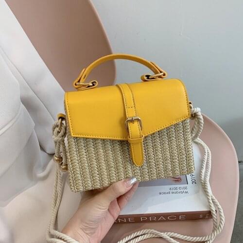 New Weave Straw Handbag Women Crossbody Bags 2021 Fashion Summer Beach Purses Ladies Shoulder Messenger Bag