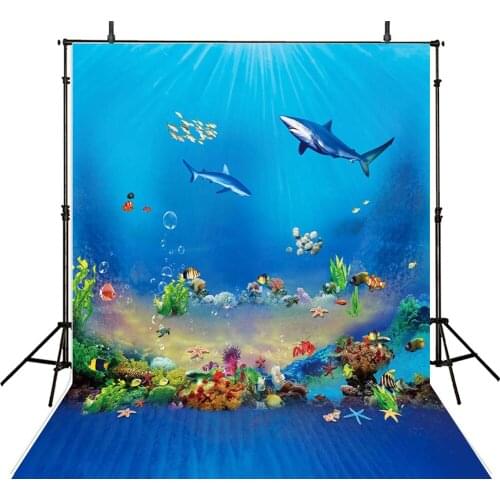 Professional Underwater Photography Backdrops Blue Waters Kids Photo Background for Photo Studio Custom Newborn Baby Photo Props