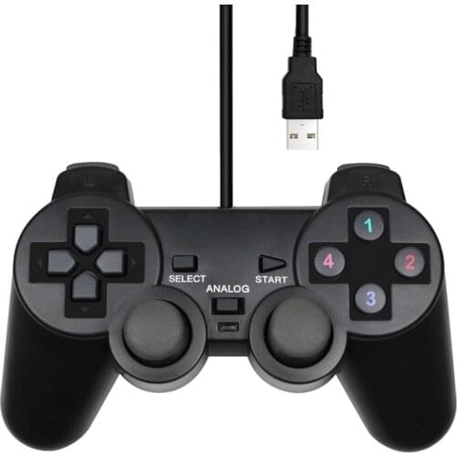 Wired USB PC Game Controller Gamepad For WinXP/Win7/8/10 Joypad For PC Windows Computer Laptop Black Game Joystick