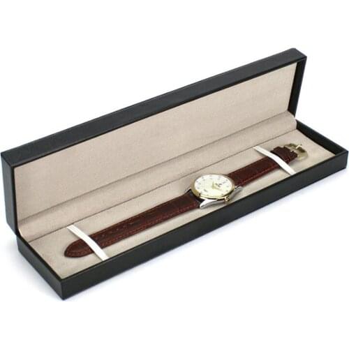 Wedding Anniversary Birthday Gift Box Rectangle PU Leather With Velvet Case