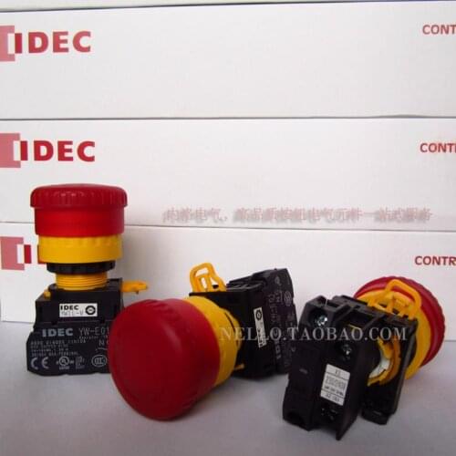 [ SA ]IDEC Izumi of Japan illuminated emergency stop switch 22mm YW1L-V4E01QM3R 1 NC LED AC220V--10PCS/LOT