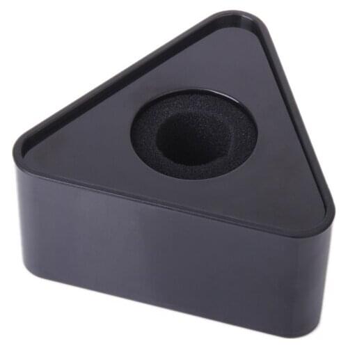Triangular ABS Mic Microphone Interview Cube Mark Flag Station -Black