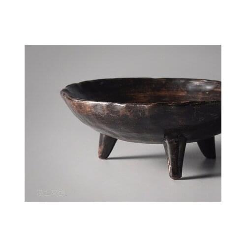 Tall tea plate Chinese Zen tea ceremony retro snacks dry fruit plate delicate fruit plate ceramic small fruit plate