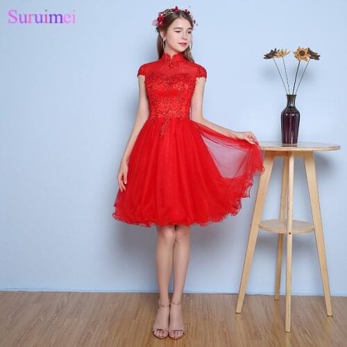 Vestidos De Festa Curto Para Formatura Round Neck Red Short Homecoming Dresses Tulle Vintage Key Hole Short Graduation Part Gown