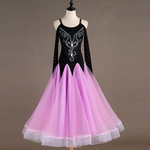 Long Sleeve Ballroom Dance Competition Dresses Woman Girl Standard Ballroom Dress Waltz Dress Ballroom Dance Dresses
