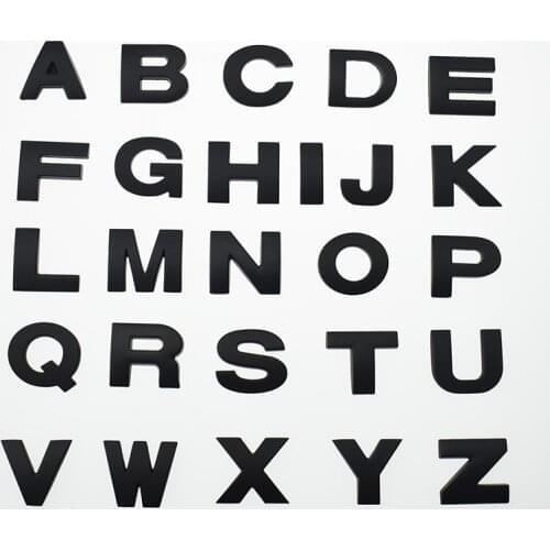 1Pcs Car Metal Sticker creative Black silver 4.5cm Auto Word Badge Logo car Sticker styling 3D Number Digital English Letter