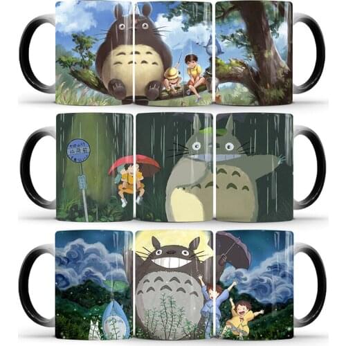 1Pcs New 350ml Cartoon My Neighbor Totoro Coffee Milk Tea Cups Changing Color Mugs Gift for Children Friends