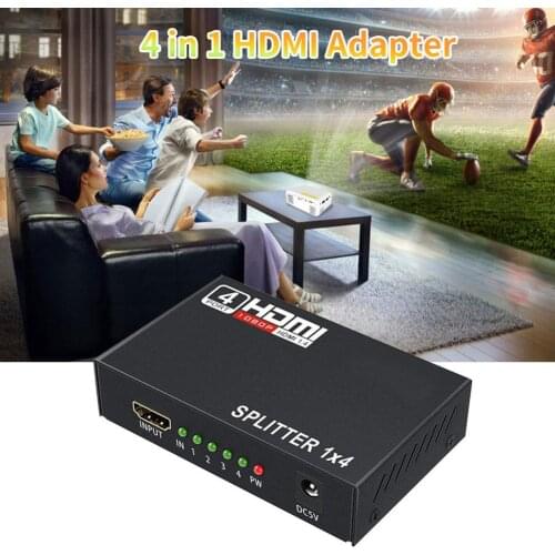 1080P 3D HDMI-compatible Splitter 1x4 High Quality 1 In 4 Out Compatible With HDCP For HDTV For DVD For PS3 For Xbox