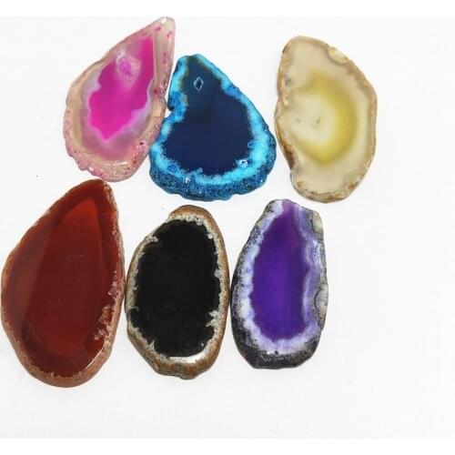 6pcs Small agate slice Natural Agate crystal Slices healing quartz agate slice pendant
