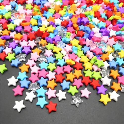 100pcs 9mm Acrylic Spacer Beads Star Rainbow Color DIY Beads for Jewelry Making Kit Charms for Bracelets
