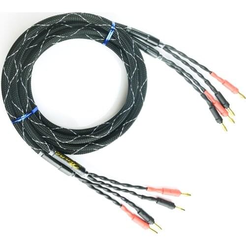 HiFi DIY Speaker Audio Cable Banana Plug Cable Golden Plated Audiophile Oxygen free copper Amplifier Speakon Wire Cables