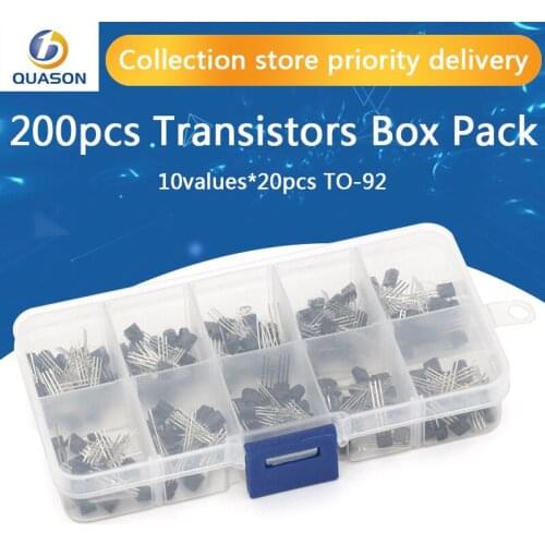 BC337 BC327 2N2222 2N2907 2N3904 2N3906 S8050 S8550 A1015 C1815 10Values*20pcs=200/set Transistors Box Pack Transistor kit TO-92