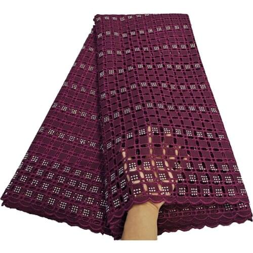 Bestway New White 100% Cotton Swiss Voile Lace Fabric 2020 High Quality Party Stones Nigerian Eyelet 5 Yards African Lace Fabric