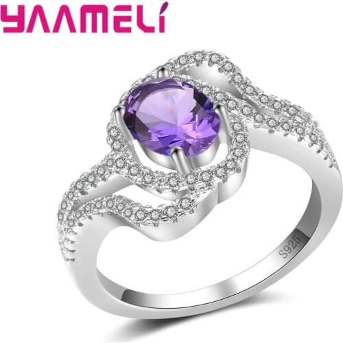 Big Simple Style Fingers Fashion 925 Silver Cubic Zirconia Bridal Wedding Ring For Woman Engagement Rings Jewelry