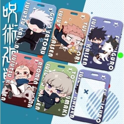 Anime Jujutsu Kaisen Card Case Cover Figure Toys Satoru Yuji Itadori ID Bus Bank Card Holder Keychain Pendant Toy Gift for fans
