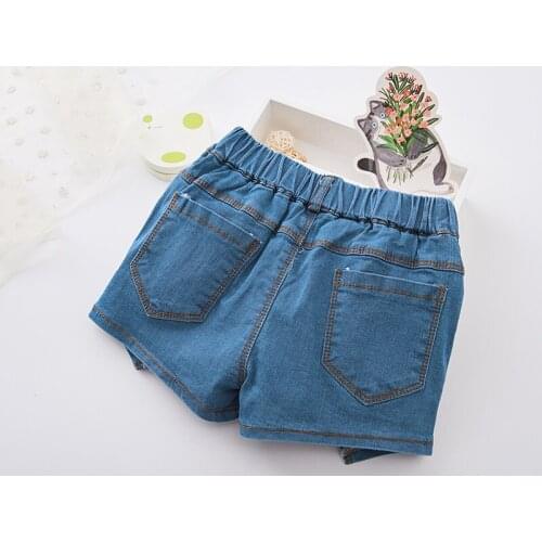 Children shorts little girls hot pants summer kids girls fashion slim buttons decoration denim shorts casual comfortable jeans
