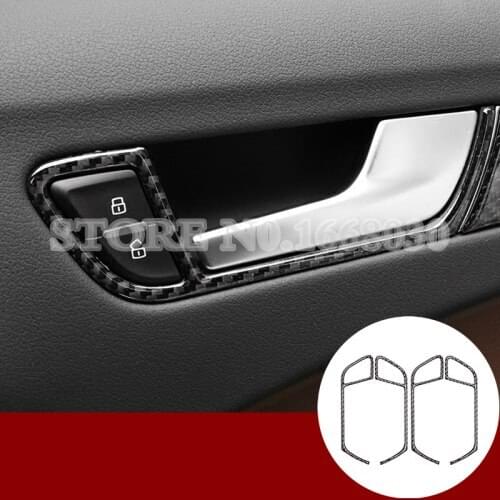 Carbon Fiber Car Door Handle Frame Trim Cover 4pcs For Audi A5 S5 4 Door 2008-2016 Car Decoration Car Accesories Interior