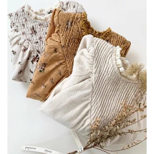 Baby Spring Autumn Clothing Infant Newborn Baby Girl Floral Romper Long Sleeve Cotton Jumpsuits With Headband 2PCS