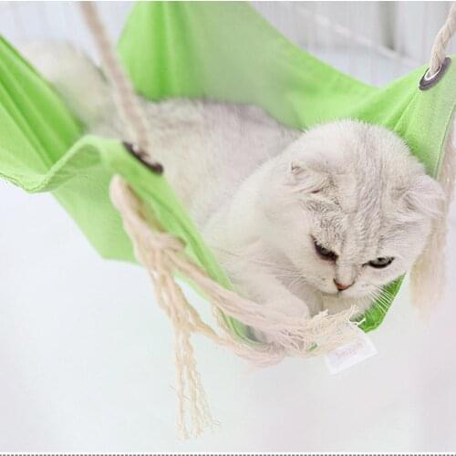 Summer Pet Hanging Nest Breathable Cotton Linen Tassels Hammock for Cats