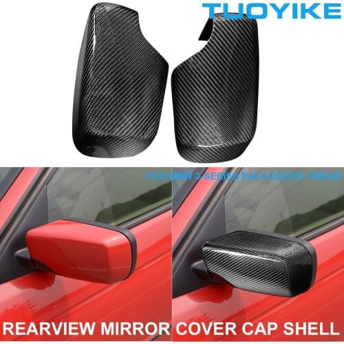 LHD RHD Car Real Dry Carbon Fiber Rearview Mirror Cover Cap Shell Sticker Trim For BMW 3-Series E46 4-Doors Version 1998-2005