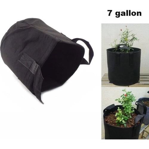7 Gallon Fabric Plant Grow Bag Garden Planting Bag With Handle Growing Box Vegetable Potato Round Pot Container