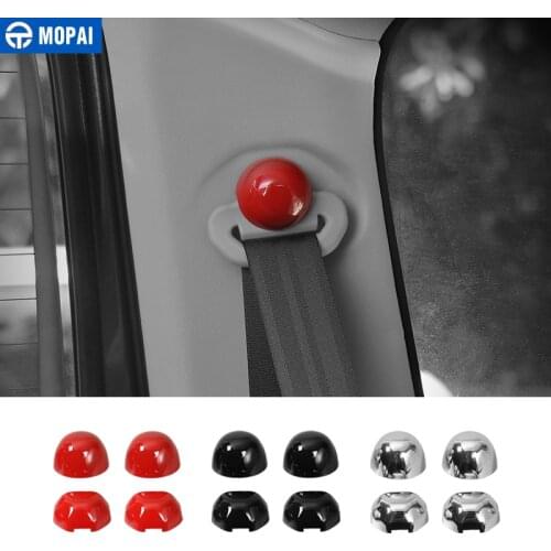 MOPAI Interior Mouldings ABS Car Seat Safety Belt Cap Cover Decoration Stickers for Suzuki Jimny 2015 Up Car Accessories Styling
