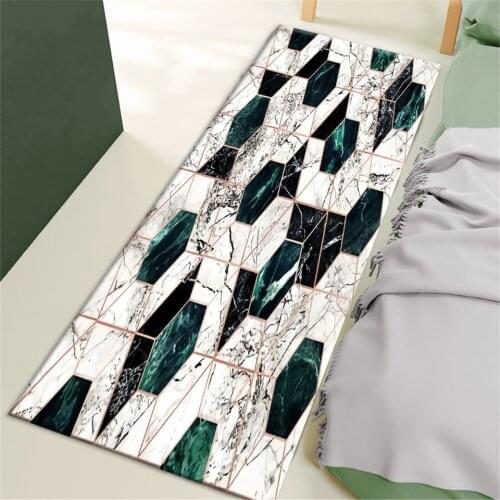Nordic White Green Geometric Marble Rugs And Carpet For Bedroom Bedside Mat Washable Kitchen Carpet Bathroom Mat Hallway Rug