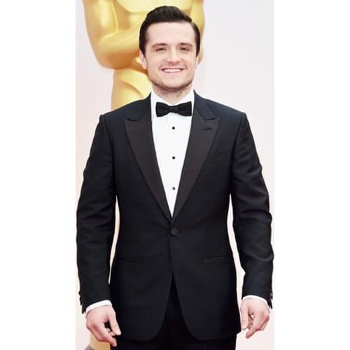 ANNIEBRITNEY Black 2 Piece Slim Fit Formal Men Suit Custom Groom Wedding Tuxedo Tailor Made 2 Piece Prom Wedding Men Suit Set