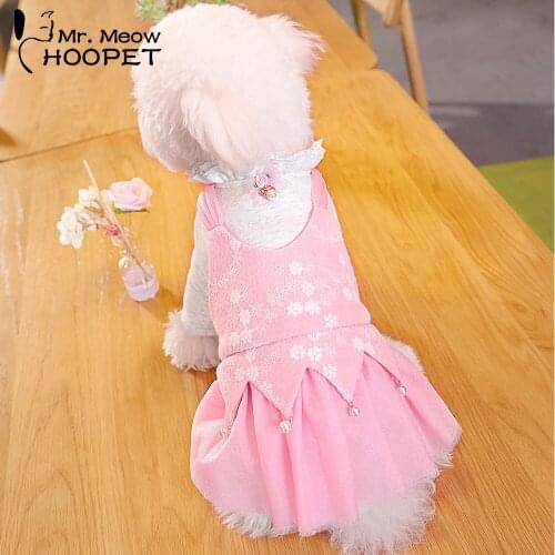 Hoopet Pet Dog Clothes Pink Dress Clothes for Dogs Pet Cat Clothes Product Dog Coat Jacket Puppy Chihuahua