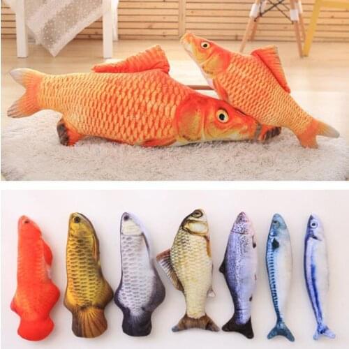 Plush Creative 3D Squid Fish Styling Cat Toy As A Gift Cute Plush Simulation Fish Pillow Cat Mint Fish Funny Cat Toy Baby Doll